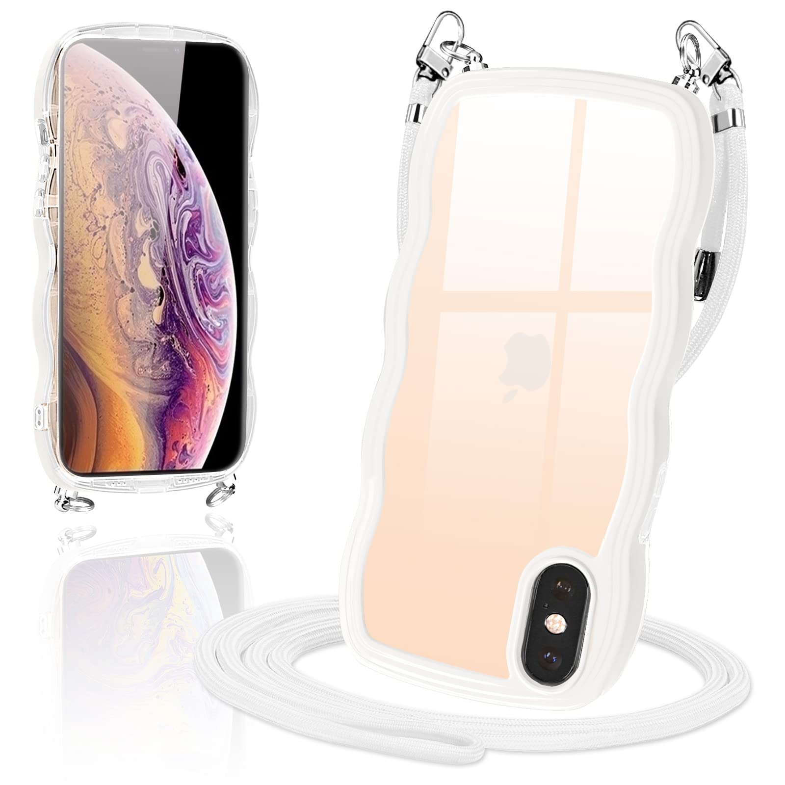 Amazon.co.jp: iPhone XS 用の ケース ショルダー クリア TPU カバー